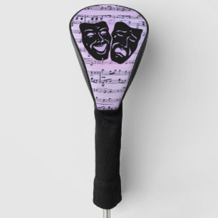 Couvre-club De Golf Masques de musique et de théâtre violets