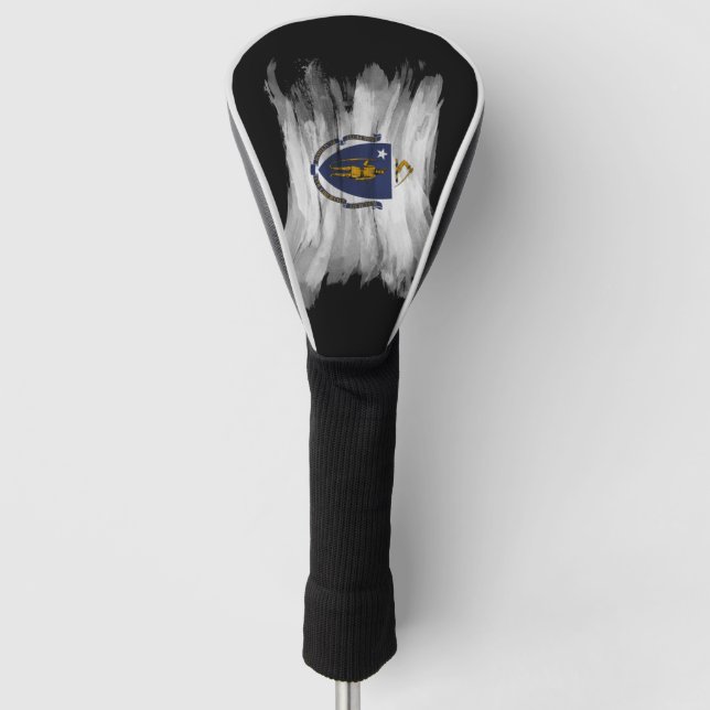 Couvre-club De Golf Massachusetts state flag brush stroke (Devant)