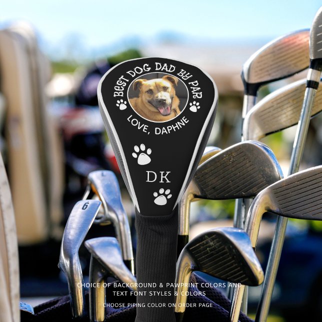 Couvre-club De Golf MEILLEUR CHIEN PAPA PAR Photo Monogram Pawprints (Créateur téléchargé)