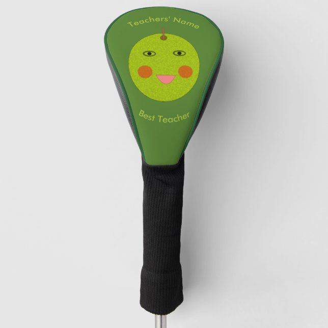 Couvre-club De Golf Meilleur enseignant Happy Apple Custom (Devant)