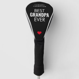 Couvre-club De Golf Meilleur Grand-Père Jamais Nom du coeur Noir Blanc