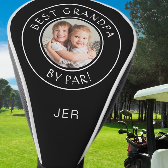 Couvre-club De Golf Meilleur Grand-Père Par Par Photo Personnalisée Mo (Best Grandpa By Par Custom Photo Monogram Golfer Golf Head Cover)