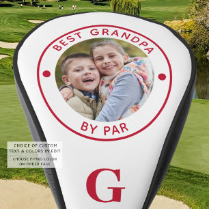 Couvre-club De Golf MEILLEUR GRANDPA PAR PAR MONogramme Photo Rouge