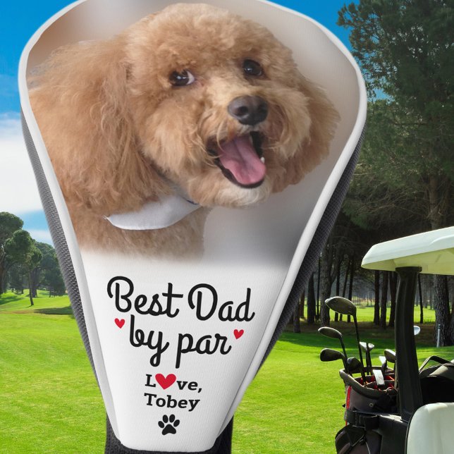 Couvre-club De Golf Meilleur Papa Chien Par Photo Nom Empreinte de Pat (Best Dog Dad By Par Photo Name Paw Print Custom Golf Head Cover)