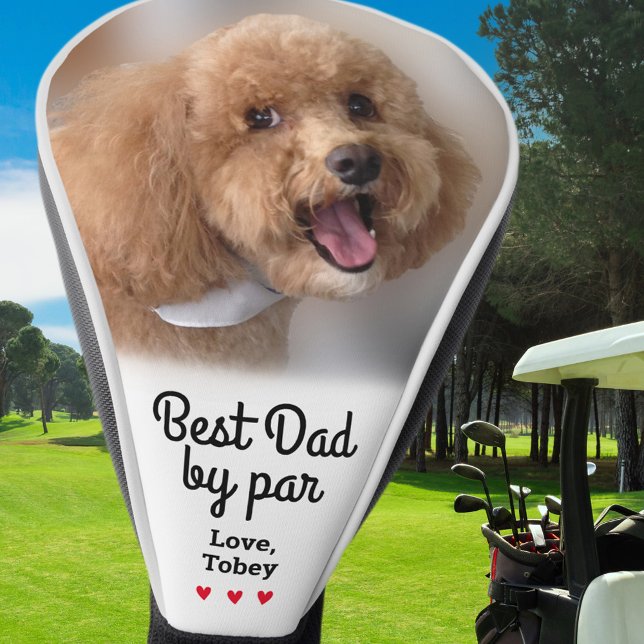 Couvre-club De Golf Meilleur Papa Chien Par Photo Nom Personnalisé (Best Dog Dad By Par Photo Name Custom Golf Head Cover)