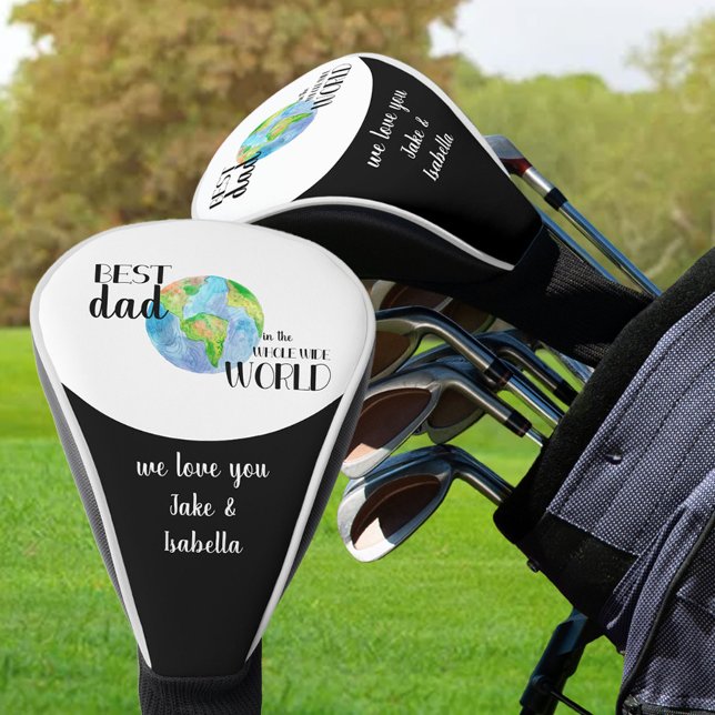 Couvre-club De Golf Meilleur papa dans le monde entier | Planète Terre (Créateur téléchargé)