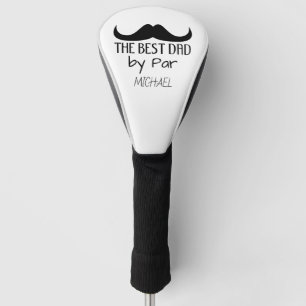 Couvre-club De Golf Meilleur papa Mustache noire Fête des pères Nom pe