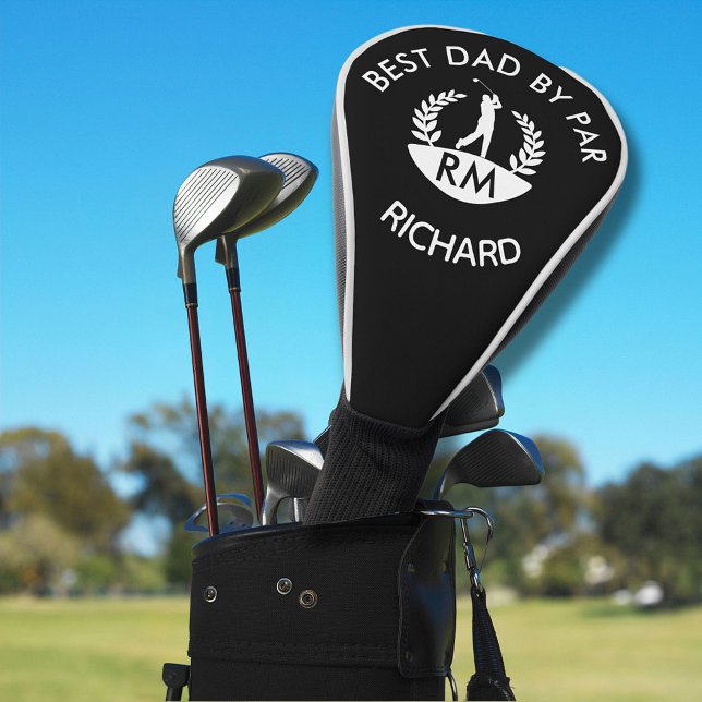 Couvre-club De Golf Meilleur papa par Par Nom du monogramme (Créateur téléchargé)