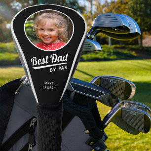Couvre-club De Golf Meilleur Papa Par Par Photo Personnalisée Noir