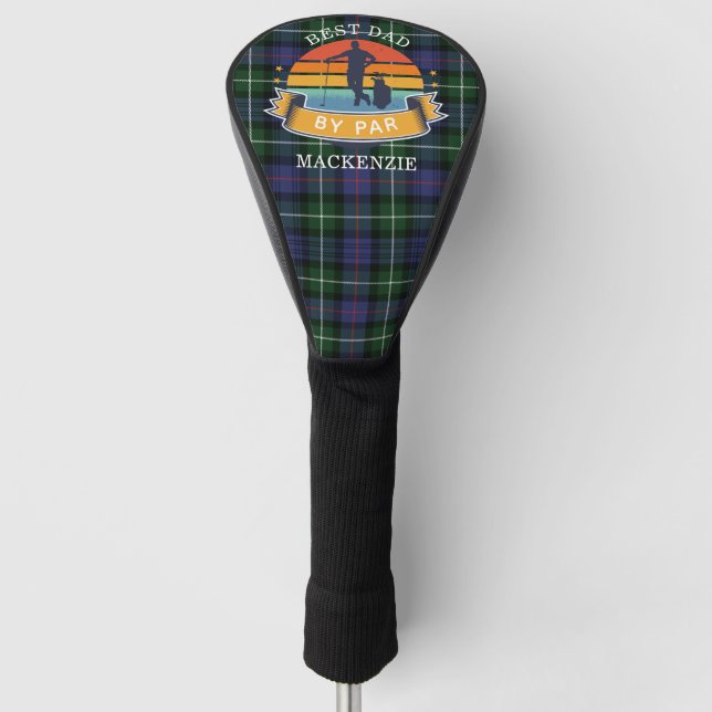 Couvre-club De Golf Meilleur papa par Par Plaid MacKenzie Vert pourpre (Devant)