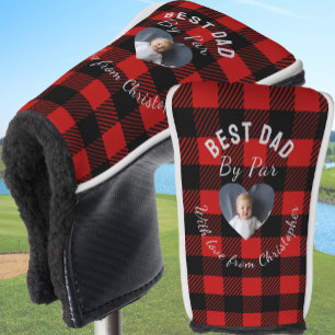 Couvre-club De Golf Meilleur Papa Par Perso Photo Enfant Plaid Rouge B