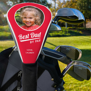 Couvre-club De Golf Meilleur Papa Par Photo Personnalisée Rouge