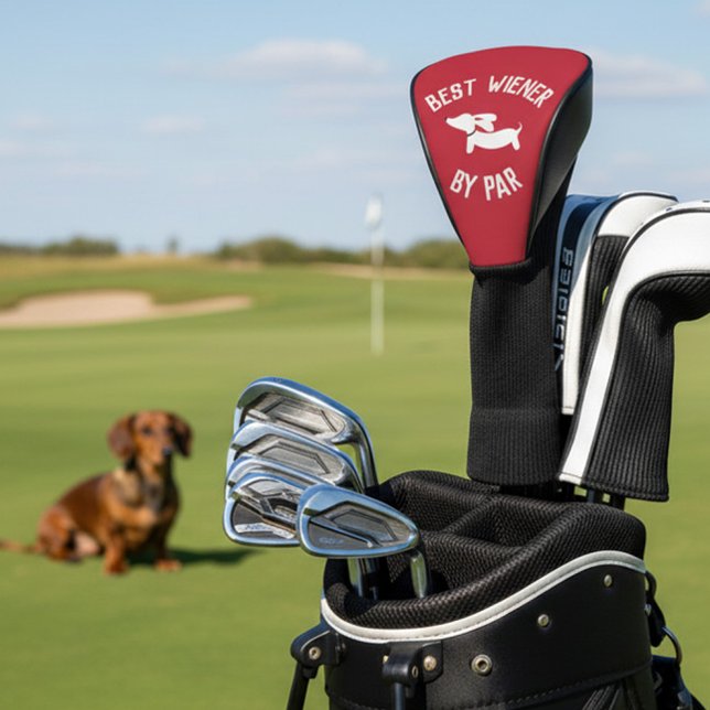 Couvre-club De Golf Meilleur Wiener par Par Punny Dachshund Golf Head  (Funny dachshund golfer gift - wood head cover)