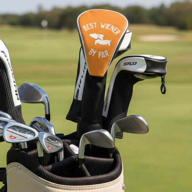 Couvre-club De Golf Meilleur Wiener par Par Punny Dachshund Golf Head  (Best Wiener by par funny dachshund golf head cover gift)