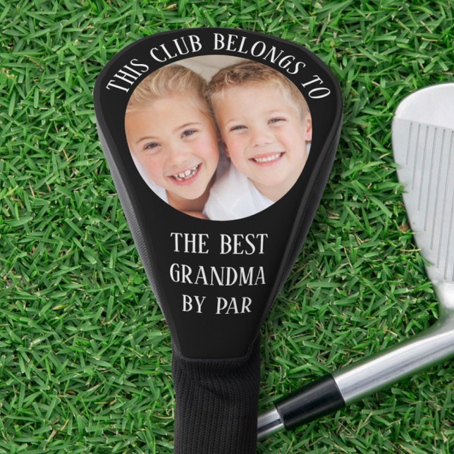 Couvre-club De Golf Meilleure grand-mère par photo noir (Créateur téléchargé)