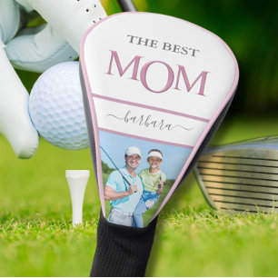 Couvre-club De Golf Meilleure Maman Photo Stylish Pink Lavender Lettre