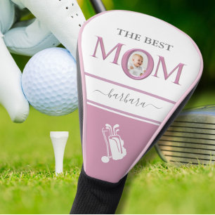 Couvre-club De Golf Meilleure Maman Photo Stylish Pink Lavender Lettre