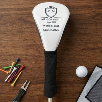 Couvre-club De Golf Meilleures initiales de monogramme de grand-père h