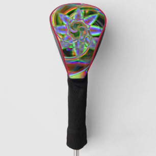 Couvre-club De Golf Mélange de l'arc-en-ciel à la fleur acrylique colo