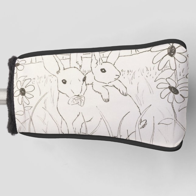 Couvre-club De Golf Mère mignonne lapin lapin lapin (Devant)