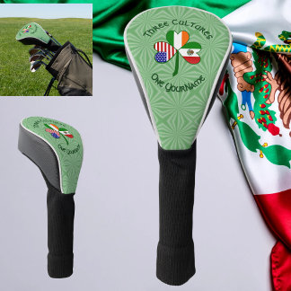 Couvre-club De Golf Mexique irlandais Etats-Unis drapeaux Shamrock per