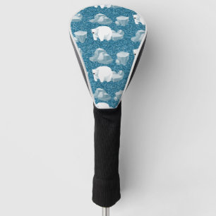Couvre-club De Golf Mignon Ours Polaire Blanc Animal Sauvage Nord Bleu