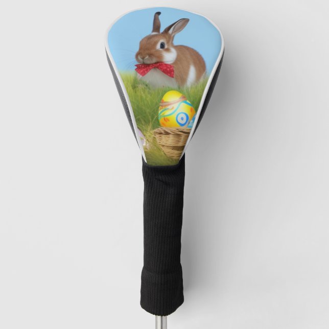 Couvre-club De Golf Mignonne Bunnyfor Pâques pour une humeur positive (Devant)