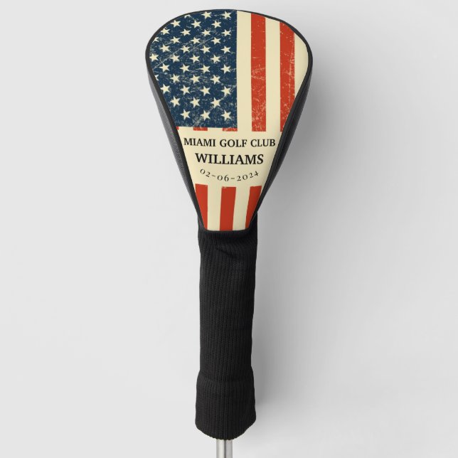 Couvre-club De Golf Mince ligne rouge personnalisé pompier Monogramme  (Devant)