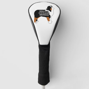 Couvre-club De Golf miniature aussie noir tri nom silo