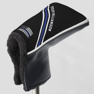Couvre-club De Golf Minimaliste Ligne Bleue Mince Officier de Police P