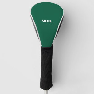 Couvre-club De Golf Minimaliste texte personnalisé gras vert