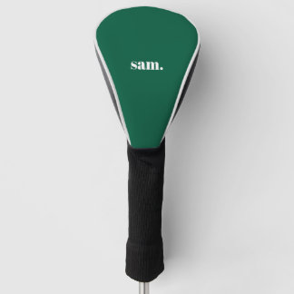 Couvre-club De Golf Minimaliste texte personnalisé gras vert