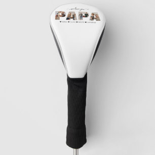 Couvre-club De Golf Minimaliste We Love You PAPA Photo Collage