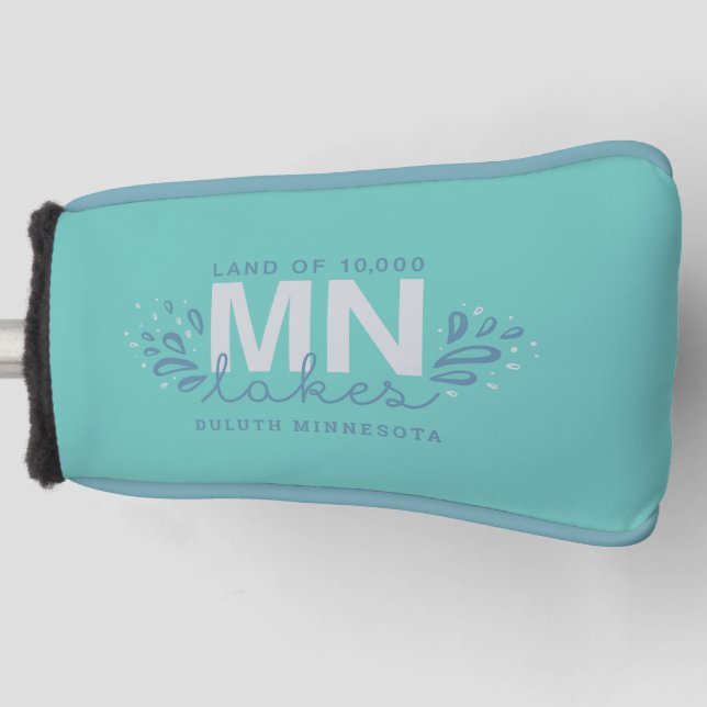 Couvre-club De Golf MN 10K Lacs Splash Turquoise Golf Head Cover (Devant)