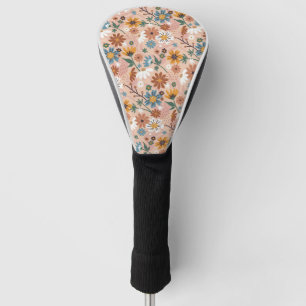 Couvre-club De Golf Modèle floral peint à la main-23136