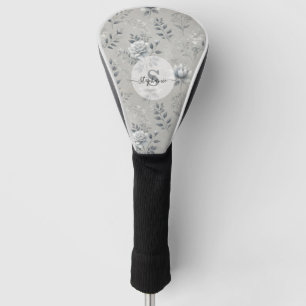 Couvre-club De Golf Modèle floral vintage sur Arrière - plan gris rust