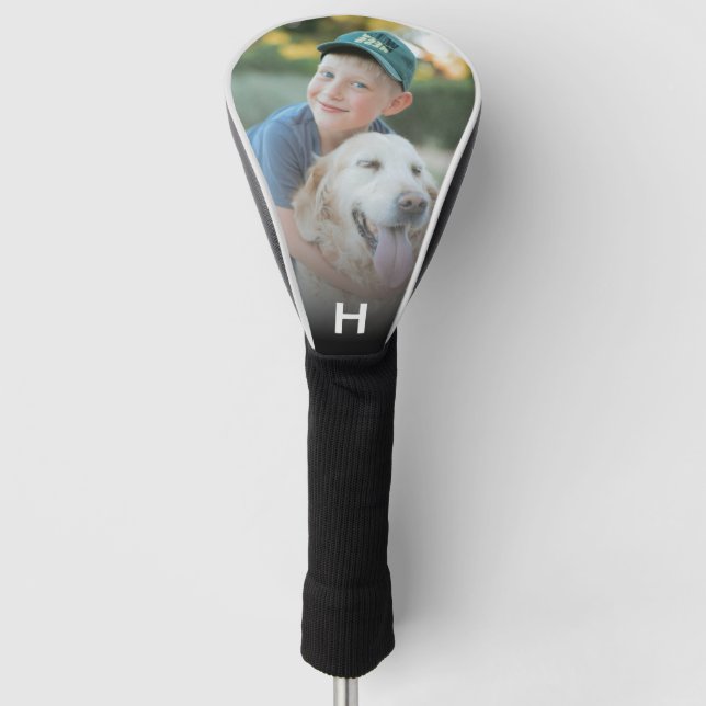 Couvre-club De Golf Modern Create Your Own Photo Initial Monogram (Devant)