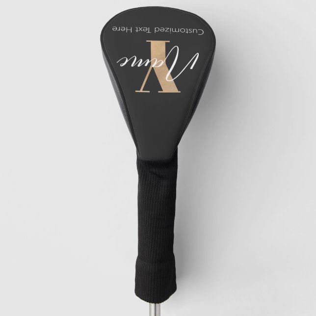 Couvre-club De Golf Modern Monogrammed Initial Y & Name Personalized (Devant)