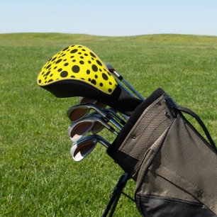 Couvre-club De Golf Moderne Simple Noir pois motif jaune point