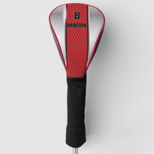 Couvre-club De Golf Modifier le nom initial Ajouter le nom Silver Grey