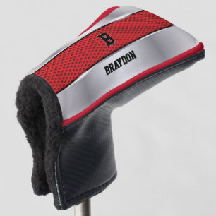 Couvre-club De Golf Modifier le nom initial Ajouter le nom Silver Grey