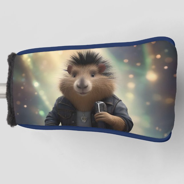 Couvre-club De Golf Mohawk Capybara Rockstar, Golf Putter Cover (Devant)
