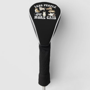 Couvre-club De Golf Moins de gens Plus de chats drôle Introvertir les