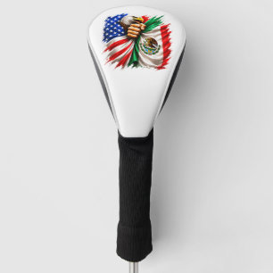 Couvre-club De Golf Mois du patrimoine hispanique Drapeau USA Mexique