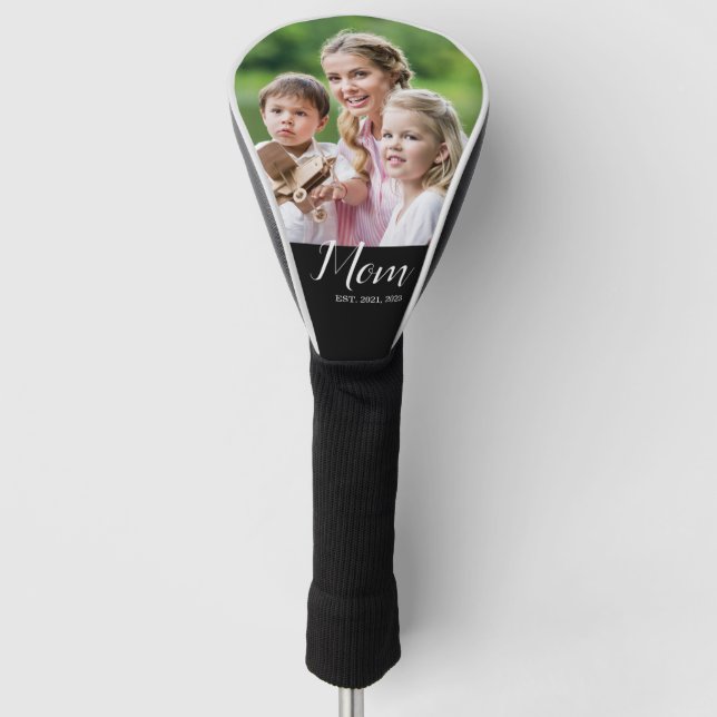 Couvre-club De Golf Mom Established Script Black Photo  (Devant)