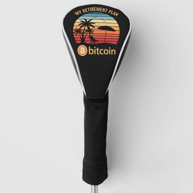 Couvre-club De Golf Mon Plan de Retraite Bitcoin Plage Coucher de Sole (Devant)