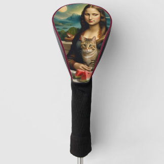 Couvre-club De Golf Mona Lisa & son chat - Vibrations estivales \