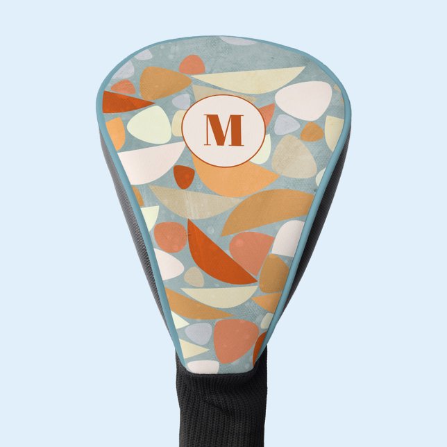Couvre-club De Golf Monogramme Abstrait géométrique moderne (Modern abstract monogram initial personalized unique golf head cover)