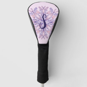 Couvre-club De Golf monogramme botanique cottagecore boho rose floral