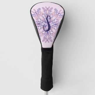 Couvre-club De Golf monogramme botanique cottagecore boho rose floral